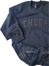 Load image into Gallery viewer, Custom Glitter Varsity Sweater with Side Bow Cut-Out – Stylish & Personalized