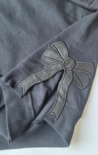 Load image into Gallery viewer, Custom Glitter Varsity Sweater with Side Bow Cut-Out – Stylish & Personalized