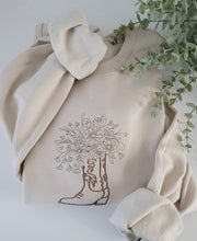 Load image into Gallery viewer, Floral Cowboy Boots Sweater (Softystyle) - Embroidered