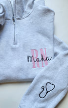 Load image into Gallery viewer, Custom Nurse Quarter Zip Sweatshirt