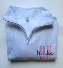 Load image into Gallery viewer, Custom Nurse Quarter Zip Sweatshirt