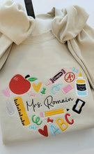 Load image into Gallery viewer, Custom Teacher Heart Sweatshirt