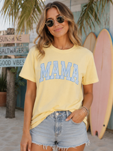 Load image into Gallery viewer, Blue Gingham MAMA T-shirt