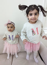 Load image into Gallery viewer, Embroidered Monogram Bunny Toddler Sweatshirt