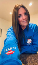 Load image into Gallery viewer, Blue bow baseball embroidered sweater - Go Jays Go