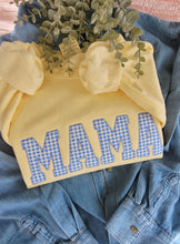 Load image into Gallery viewer, Custom Blue Gingham Applique Crewneck