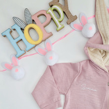 Load image into Gallery viewer, Bunny Rompers (LIMITED QUANTITIES) with Custom name embroidery