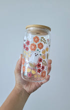 Load image into Gallery viewer, Fall Ghost Floral 16oz Glass Cup
