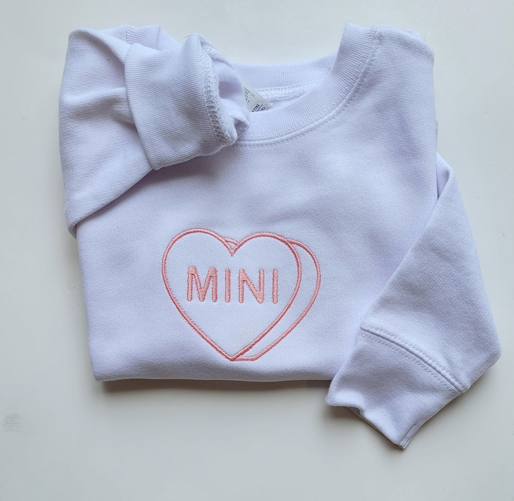 Mini Candy heart - Embroidered toddler sweatshirt