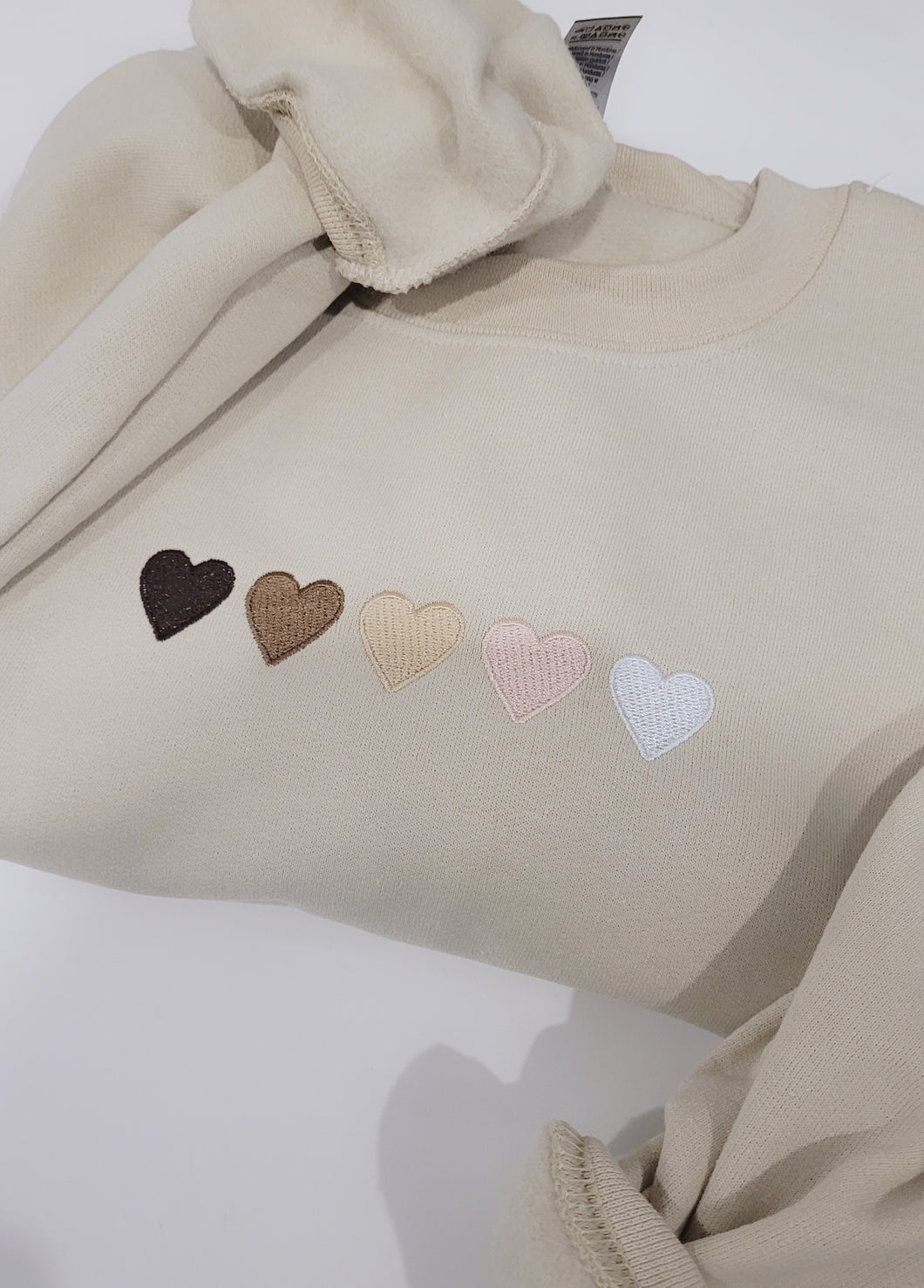 Ombré hearts - Embroidered Sweatshirt