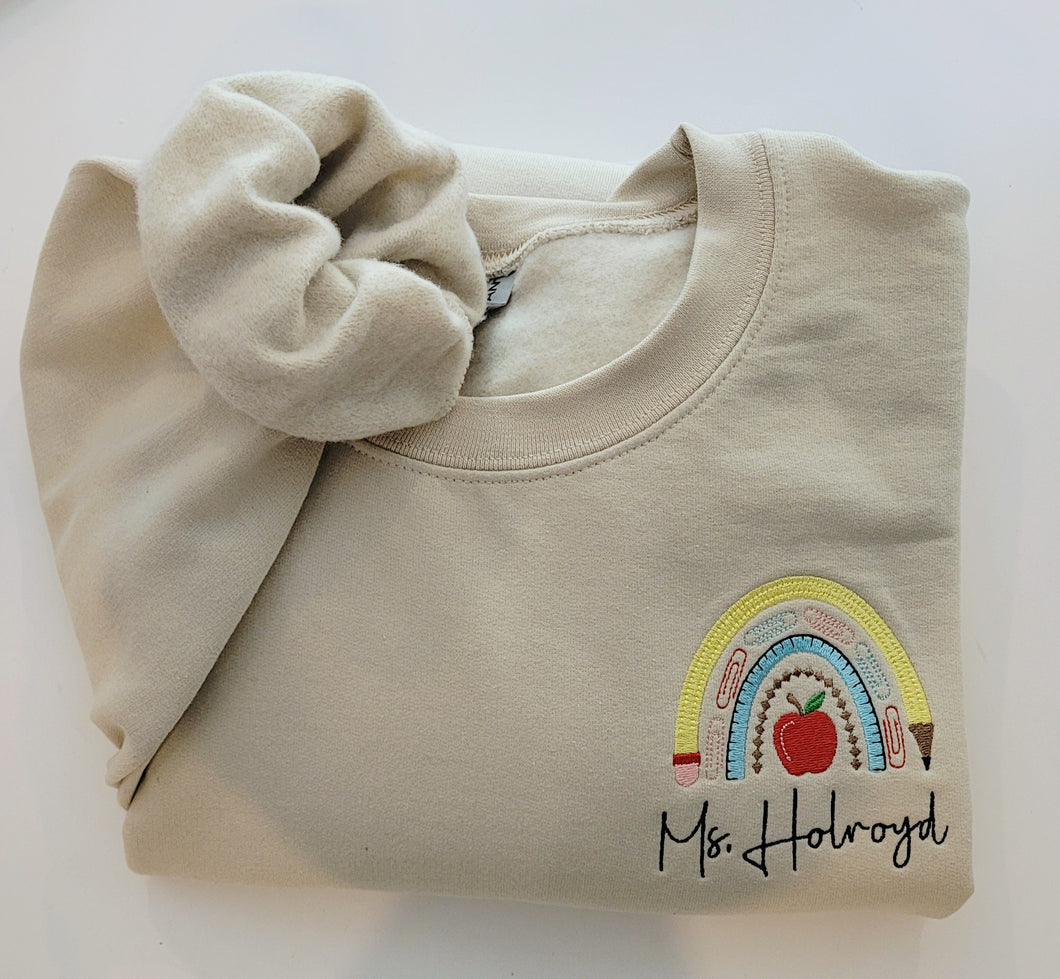 Customized Rainbow Teacher Sweatshirt
