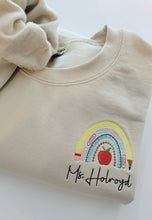 Load image into Gallery viewer, Customized Rainbow Teacher Sweatshirt
