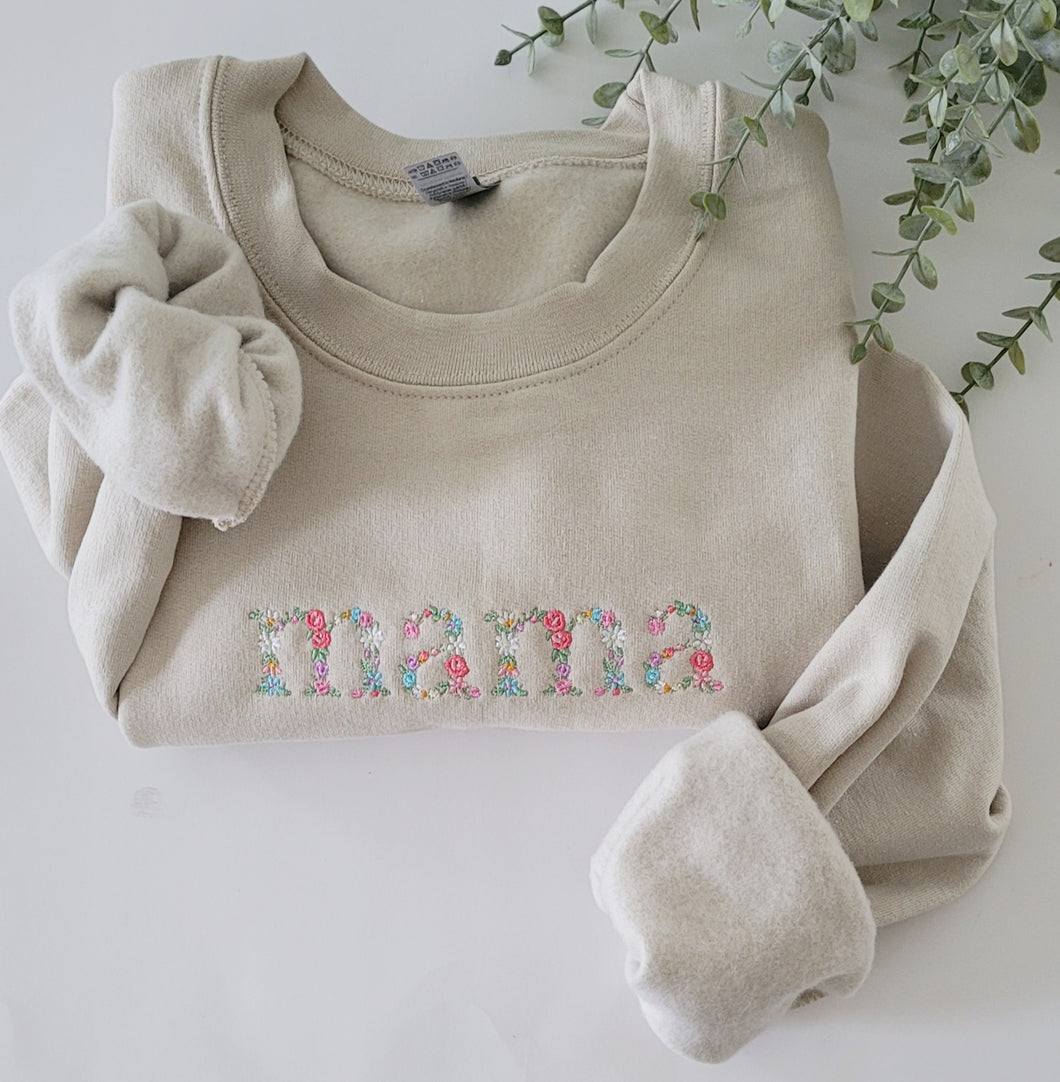 Embroidered floral MAMA