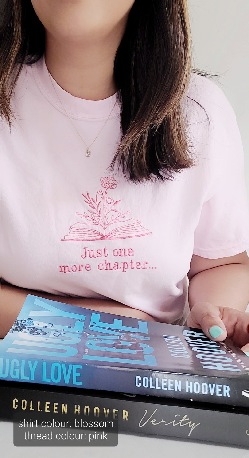 Just One More Chapter - Embroidered t-shirt