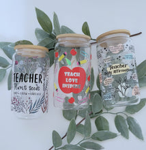 Load image into Gallery viewer, Teacher Glass Cups 16oz
