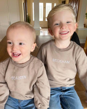 Load image into Gallery viewer, Custom Name baby/toddler sweatshirt - Embroidered
