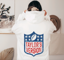 Load image into Gallery viewer, Taylor&#39;s Version Football Hoodie - YOUTH and ADULT

