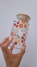 Load and play video in Gallery viewer, Fall Ghost Floral 16oz Glass Cup

